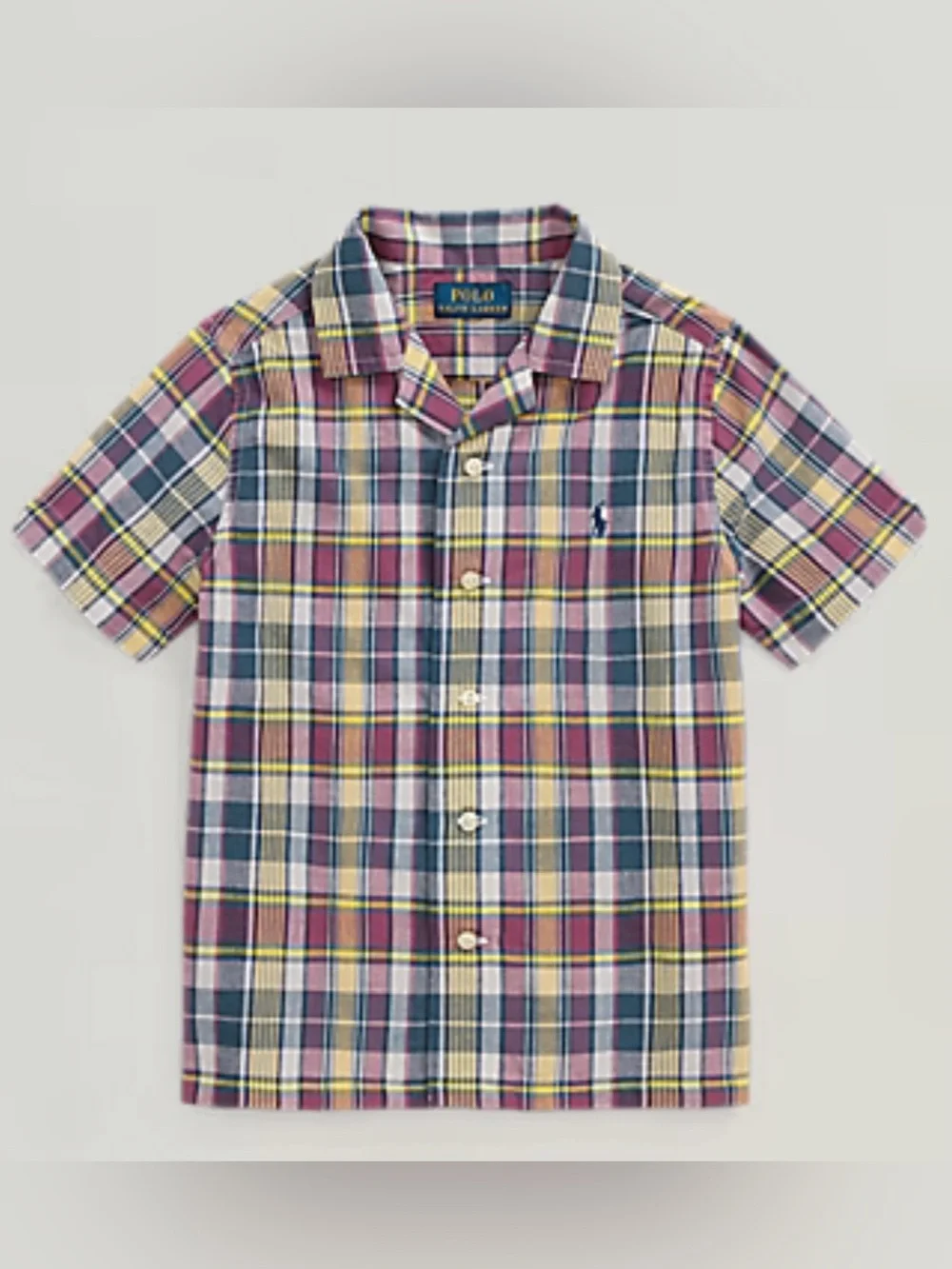 Polo by Ralph Lauren Plaid Cotton Camp Shirt. Boys size 5.